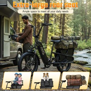 Bicicleta Eléctrica Familiar de Carga K008 de 20 Pulgadas, Bicicleta Eléctrica de Carga de Cola Larga, Batería de Litio de 48V, Cuadro de Acero al Carbono, Disponible en la UE - Product Image 3