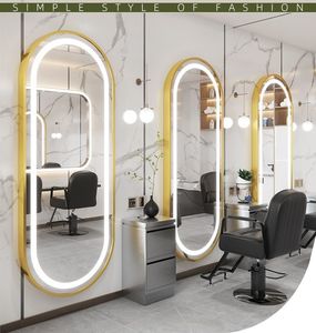 2026 Stainless Steel Frame <b>Salon</b> Mirror LED Lights <b>Furniture</b> Factory Custom Commercial Use Beauty <b>Salon</b> Station Table Glass - Product Image 2