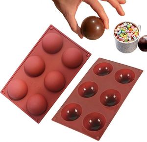 Lot de 2 moules en silicone sphériques à 6 cavités, antiadhésifs, pour chocolats ronds, pour la pâtisserie et les desserts - Product Image 1