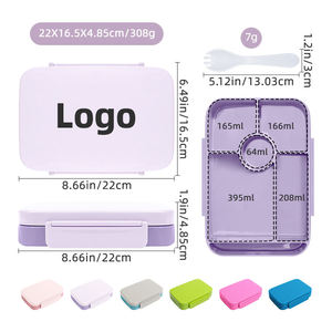 Wholesale BPA Free 6 Compartment <b>Kid</b> Bento Lunch <b>Box</b> Leak Proof 1L Food <b>Storage</b> Container with Lid PP Plastic for School Bag - Product Image 6