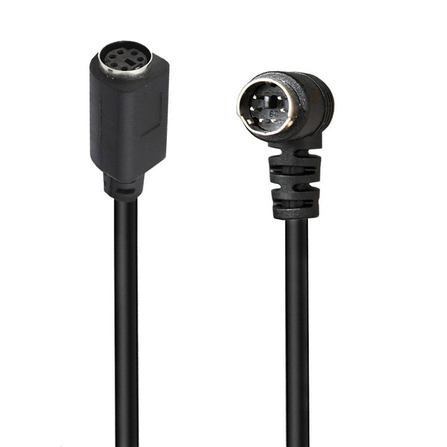 Mid 6-Core Copper Core S-Video Elbow Adapter Cable 6Pin Keyboard Mouse Interface 1080p Resolution PVC Din for PS2 PS Extension