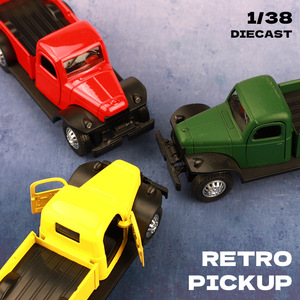 Modèle de voiture rétro classique vintage, camionnette en alliage, jouet de simulation - Product Image 3