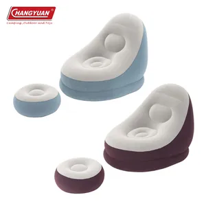 Inflatable बाक़ी और Footrest के साथ Foldable पीवीसी आते सोफा आरामदायक आलसी अवकाश सोफे