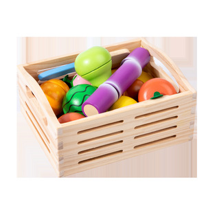 17 pièces - Jouets de cuisine éducatifs en bois pour enfants, jeu de découpe de fruits et légumes, pour garçons et filles - Product Image 2