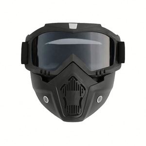 Casco de Motocicleta Abierto Estilo Vintage con Visera Desmontable y Gafas Protectoras, Resistente al Viento y al Polvo para Hombres y Mujeres - Product Image 1