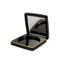 H0419 Boîtier vide carré noir pour poudre compacte, emballage cosmétique pour poudre pressée et blush, couleur nude, prix