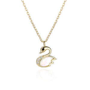 Elegante 100% de la joyería de la plata esterlina 925 pequeño Cisne colgante collar con Madre de perla para las mujeres dama Silberschmuck - Product Image 5