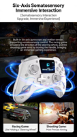 Control de Juego Inalámbrico Tri-Modo Compatible con Nintendo Switch 2, PC, Android, iOS, PS4, RGB, con Giroscopio