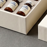 Boîte rigide personnalisée en papier spécial blanc avec couvercle et base pour flacons de peptides, 12 flacons, éponge, impression offset quadricolore, soins personnels