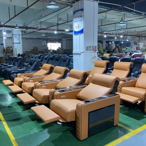โซฟาหนังไฟฟ้าร่วมสมัยปรับเอนได้, เก้าอี้ในโรงภาพยนตร์โซฟาในบ้านเฟอร์นิเจอร์ภายในโรงภาพยนตร์ - Product Image 1