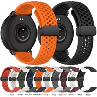 Bracelet en silicone magnétique/pliable pour Amazfit Huami Active Max, style officiel, respirant, 22 mm