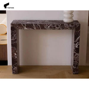 Tostone Italy Rosso levanto โต๊ะคอนโซลหินอ่อนธรรมชาติสีแดงสำหรับบ้านห้องนั่งเล่นห้องโถงโรงแรมวิลล่าการตกแต่งภายใน - Product Image 2