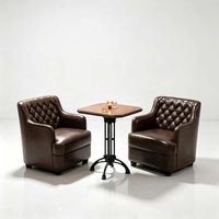 Ensemble de meubles de bar de luxe moderne personnalisable OEM ODM avec 4 chaises en cuir PU et table en bois massif pour bar à domicile et usage commercial