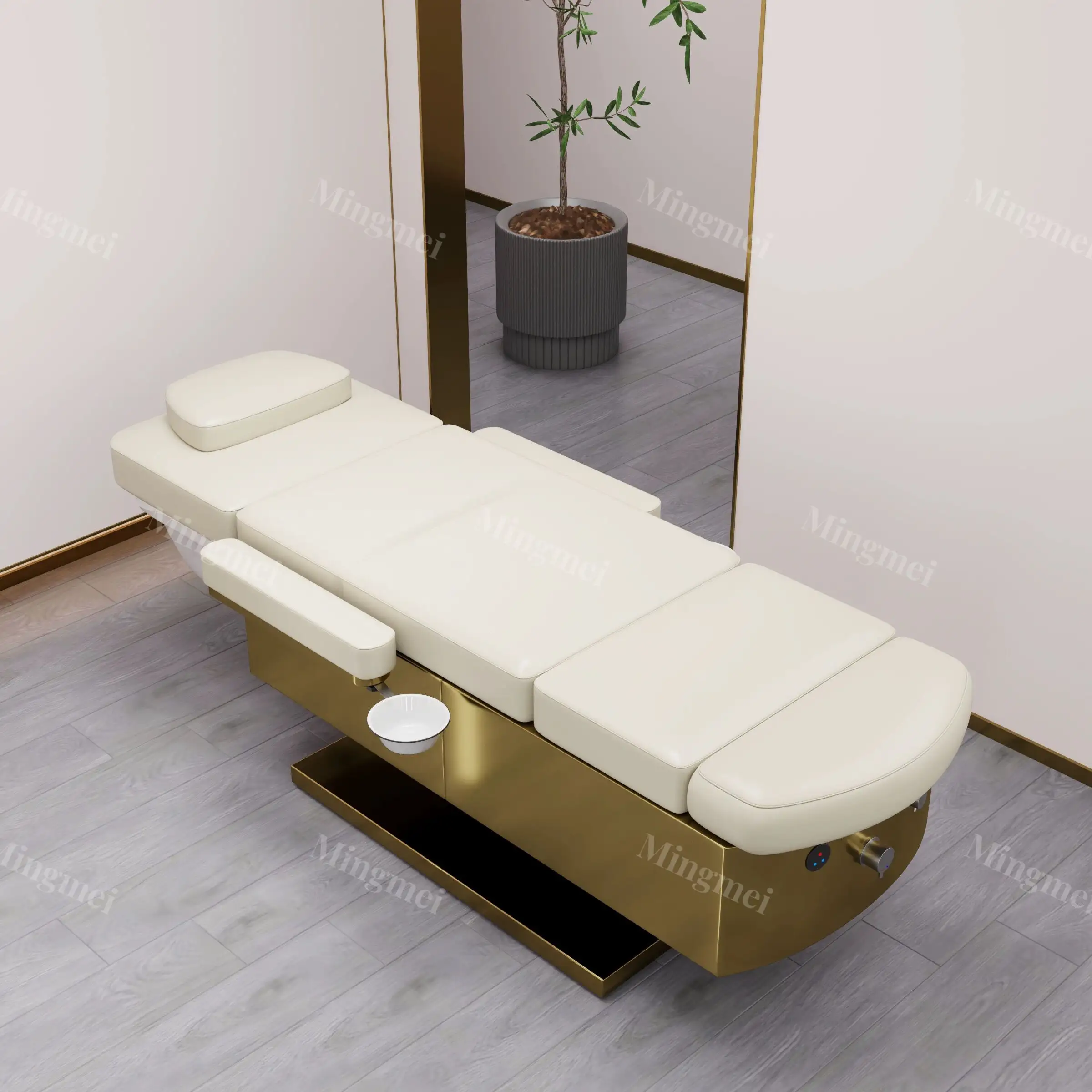 Multipurpose pedicure mobiliário elétrico curvo beleza cama com pé spa tigela e Shampoo Bowl