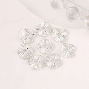 Flower Shape Alloy <b>Beads</b> Gold <b>Silver</b> Plated For Bracelet Making D139 - Product Image 3