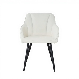 Chaise de salle à manger moderne en bois massif, design nordique, chaise de salle à manger contemporaine rembourrée en velours - Product Image 2