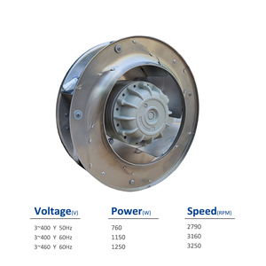 Ventilateur centrifuge de refroidissement EC pour centre de données AHU ZIEHL-ABEGG RH31M-2EK.3I.2R 142178 310mm 400V 50/60Hz 0.76/1.15kW - Product Image 2