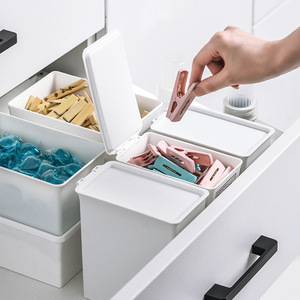 Dg Container Plastic <b>Storage</b> Box With Lid Rectangle Stackable For Laundry Detergent Household Use - Product Image 2