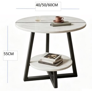 <span class=keywords><strong>Tavolino</strong></span> da Caffè in Legno con Ripiano Rotondo e Vano Portaoggetti, Best Seller - Product Image 2
