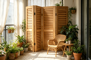 Paravent pliable en bois, écran de séparation pour salon, chambre, hôtel - Product Image 5