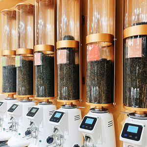 Grandi Silos da Parete in Rame per Caffè in Grani con Dispenser, Tramoggia di Stoccaggio e Macinacaffè per Esposizione in Negozi di Caffè e Tè - Product Image 1