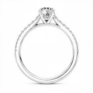 Anillo atemporal de diamantes cultivados en laboratorio, redondos y ovalados, con piedras redondas de 1.23 quilates y ovaladas de 1.00 quilates en plata de ley 925. - Product Image 2
