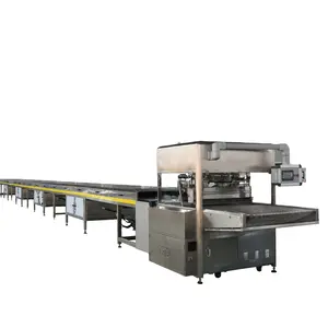 Small Chocolate Bar Making Snack Enrobing Coating Pan Machine with 1200 width cooling tunnel