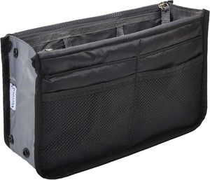 Organisateur de sac à main pliable en nylon noir avec 13 poches, idéal pour les sacs fourre-tout et les sacs infirmières – Grande capacité pour femmes - Product Image 5