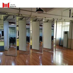 65mm Thick Acoustic Soundproof Dance Room Mirror Operable Movable Partition Wall