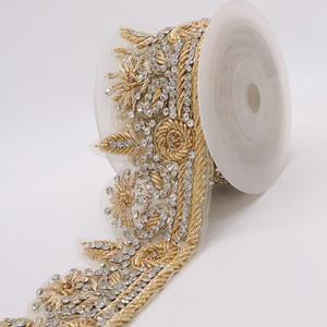 <span class=keywords><strong>2025</strong></span> mới làm bằng tay đính cườm ren appliques 100% Tay Thêu Rhinestone <span class=keywords><strong>TRIM</strong></span> - Product Image 1