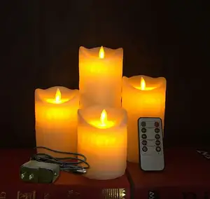 Paraffin und Kunststoff Schaukel-Fernbedienung Kerze Geburtstag Hochzeit Führer wiederaufladbare LED-Kerzen