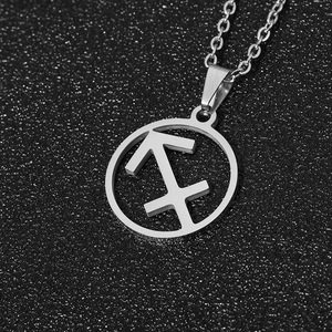 Collana con ciondolo zodiacale in acciaio inossidabile con 12 segni zodiacali personalizzati - Product Image 4