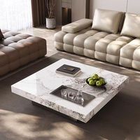 Table basse en pierre de style scandinave, motif marbre naturel, moderne, multifonctionnelle, écologique, pour salon
