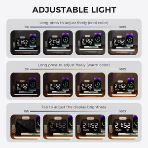 Station de charge sans fil 7-en-1 avec horloge et charge rapide <span class=keywords><strong>30W</strong></span> pour la charge simultanée de plusieurs appareils compatibles (iPhone 17/16/15/14/13) - Product Image 3