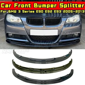 For BMW 3 Series E90 E92 E93 2005-2013 Body Kit Bumper Cover Glossy Black Sport Style Front Bumper <b>Splitter</b> Car Accessories - Product Image 2