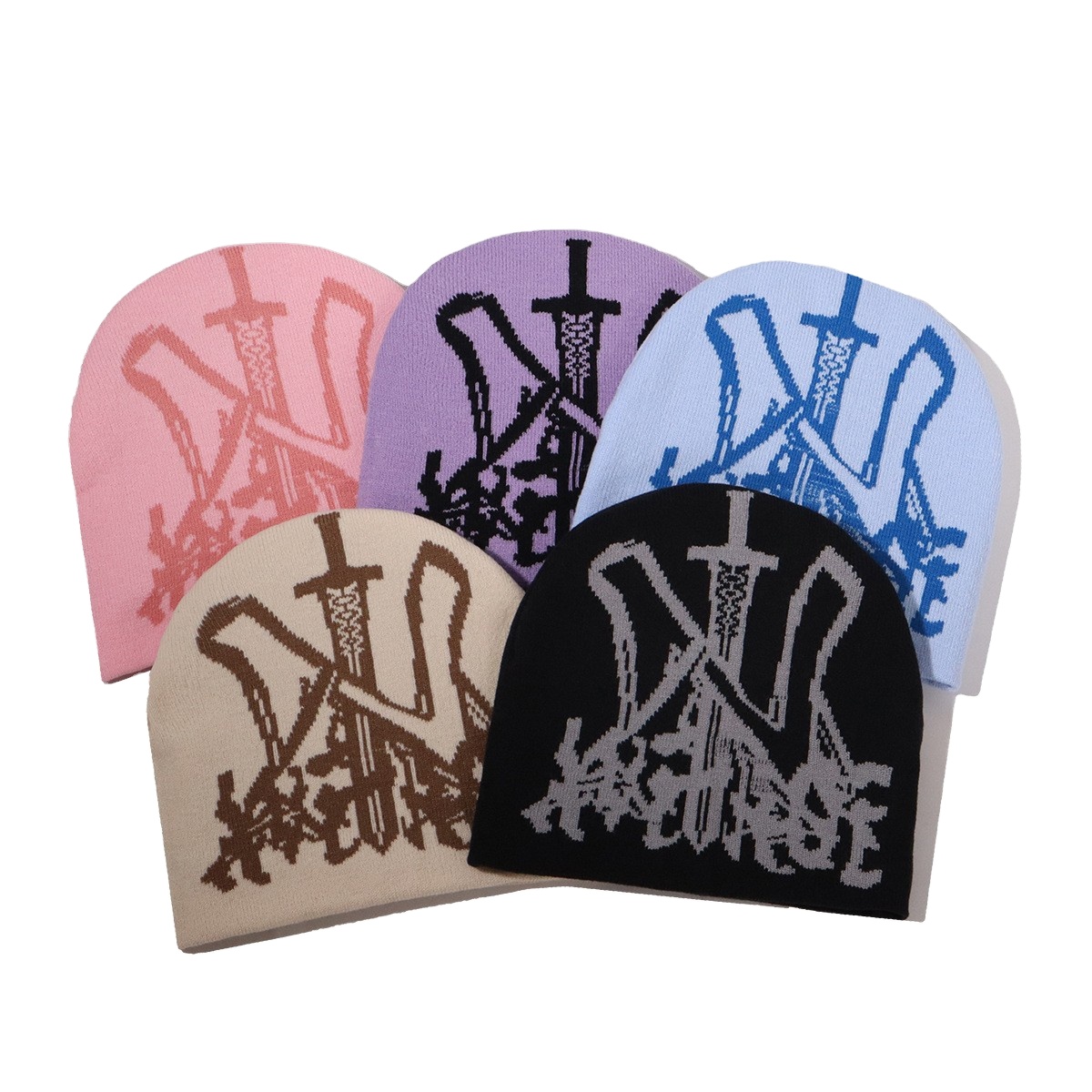 Hot-selling Trendy Personalized Jacquard Knit Street Style Beanie Warm Cold-proof Casual Wool Hat Fall/winter Outdoor Cycling