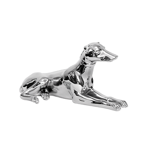 Moderne Silberne Windhund-Harzskulptur für Heim- und Bürodekoration - Product Image 2