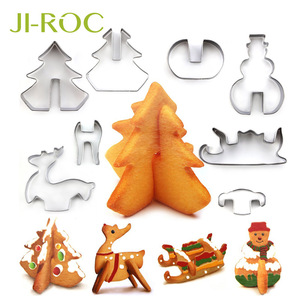 Ensemble de 11 <span class=keywords><strong>emporte</strong></span>-pièces 3D pour arbre de Noël durables avec spatule en silicone pour la décoration créative de biscuits de Noël - Product Image 4