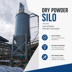 Silo de Almacenamiento de Polvo de Cal para Plantas de Procesamiento Químico con Alimentador de Tornillo Automático, Colector de Polvo y Sistema de Control de Nivel - Product Image 1