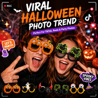 Lunettes de déguisement d'Halloween populaires et amusantes, avec crâne et chauve-souris scintillants, pour fêtes à thème et accessoires de photomaton