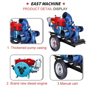 Système d'irrigation agricole Pompe à eau diesel à propulsion manuelle Moteur diesel Arroseur Pompe à eau - Product Image 4