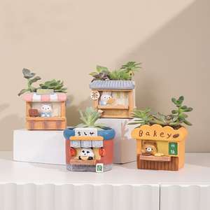 Avec Plantes Bureau Maison Voyage de Saveur Roogo Style <span class=keywords><strong>Japonais</strong></span> Ensemble de 4 Pièces Cadeau avec Petite Plante et Porte-Stylo <span class=keywords><strong>Pot</strong></span> Succulent - Product Image 4