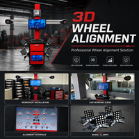 Ensemble d'équipement d'atelier intelligent certifié CE, système de levage de véhicule à 4 poteaux 4T avec machine d'alignement de roues 3D professionnelle pour atelier de réparation