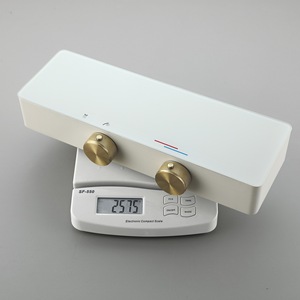 Robinet <span class=keywords><strong>de</strong></span> <span class=keywords><strong>baignoire</strong></span> multifonctionnel blanc crème <span class=keywords><strong>pour</strong></span> appartement, ensemble <span class=keywords><strong>de</strong></span> <span class=keywords><strong>douche</strong></span> mural en laiton avec étagère <span class=keywords><strong>de</strong></span> rangement et douchette à main - Product Image 6