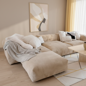 Sofá Seccional Modular Grande, Tapizado en Terciopelo, Sofá <span class=keywords><strong>Esquinero</strong></span> Grande para Villa y Espacios de Vida de Lujo - Product Image 1