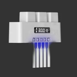Penyangga sikat gigi, DS2767 UV Slot sikat gigi fungsi waktu tanpa kabel dipasang di dinding dengan 3 cangkir
