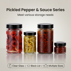 Bocaux en verre silex personnalisables avec logo 100ml/150ml/180ml/250ml/380ml pour miel, ketchup, beurre de cacahuète, pâtes, sauces, confitures de fruits – Anti-fuite et compatibles congélateur - Product Image 1