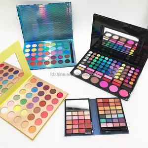 Paleta de sombra de ojos grande de lujo, larga duración, 30 colores, pigmento personalizado, brillo