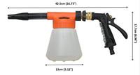 Pistolet à mousse réglable 960 ml pour tuyau d'arrosage basse pression, avec bouteille et cadran de réglage du rapport, idéal pour le nettoyage automobile