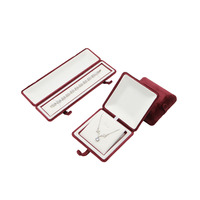 Boîte à bijoux en plastique de luxe carrée moderne avec logo personnalisé pour bagues et colliers, fermeture à pression